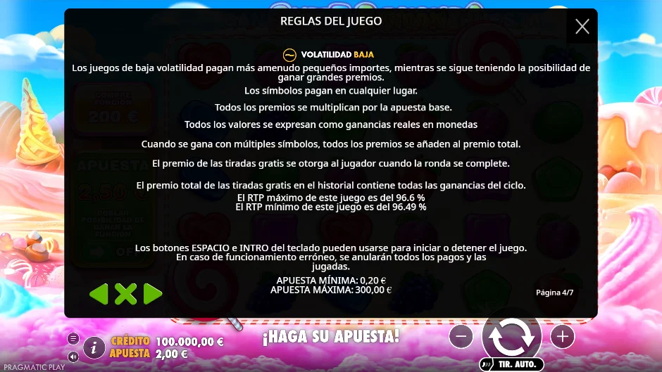 Sweet Bonanza — RTP y volatilidad