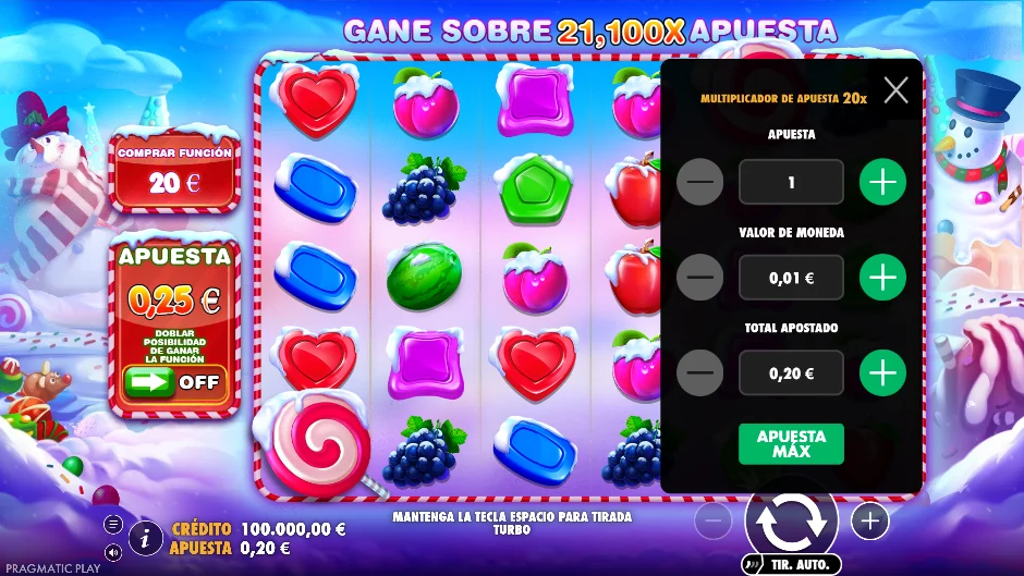 Menú de apuesta