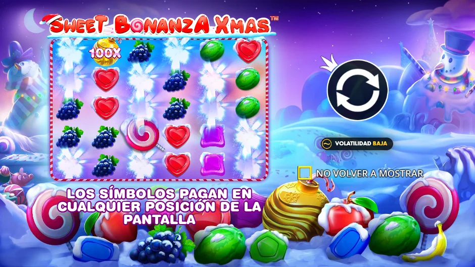 Pantalla de inicio de Sweet Bonanza Xmas